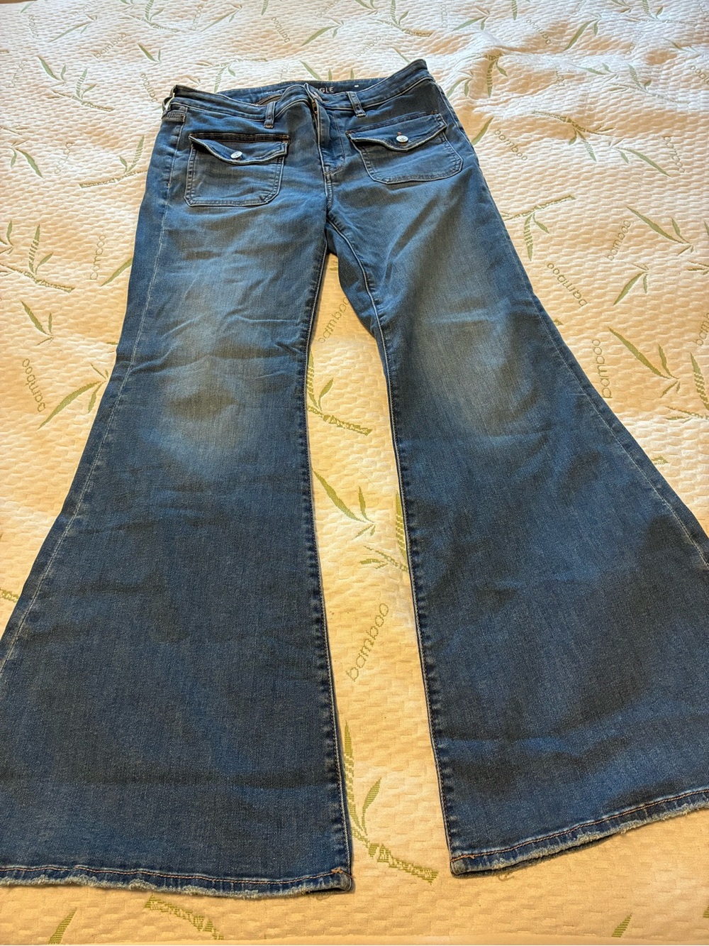 Next Level Stretch American Eagle Outfitters Dark Blue Flare Jeans